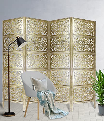 4 Panel Wooden Room Divider Screen U6418