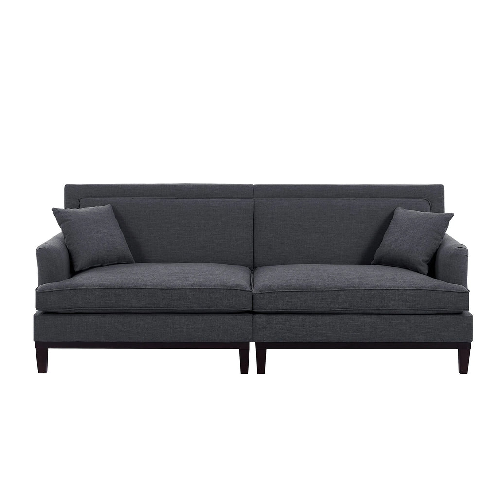 Grey Sleeper Loveseat with 2 Throw Pillows M82316