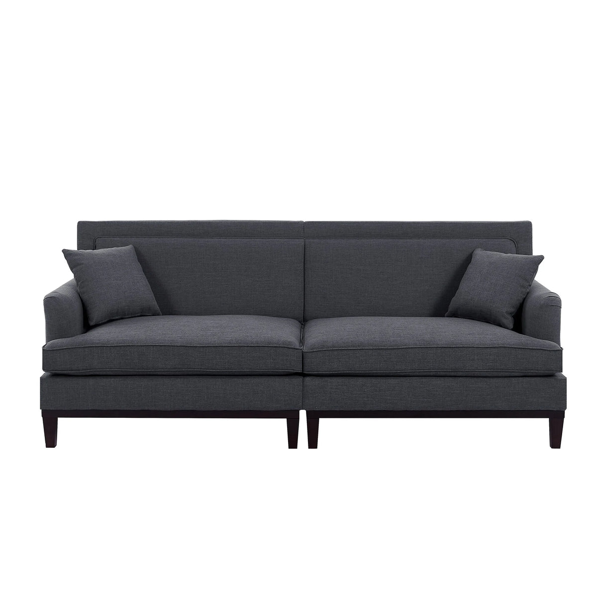 Grey Sleeper Loveseat with 2 Throw Pillows M82316