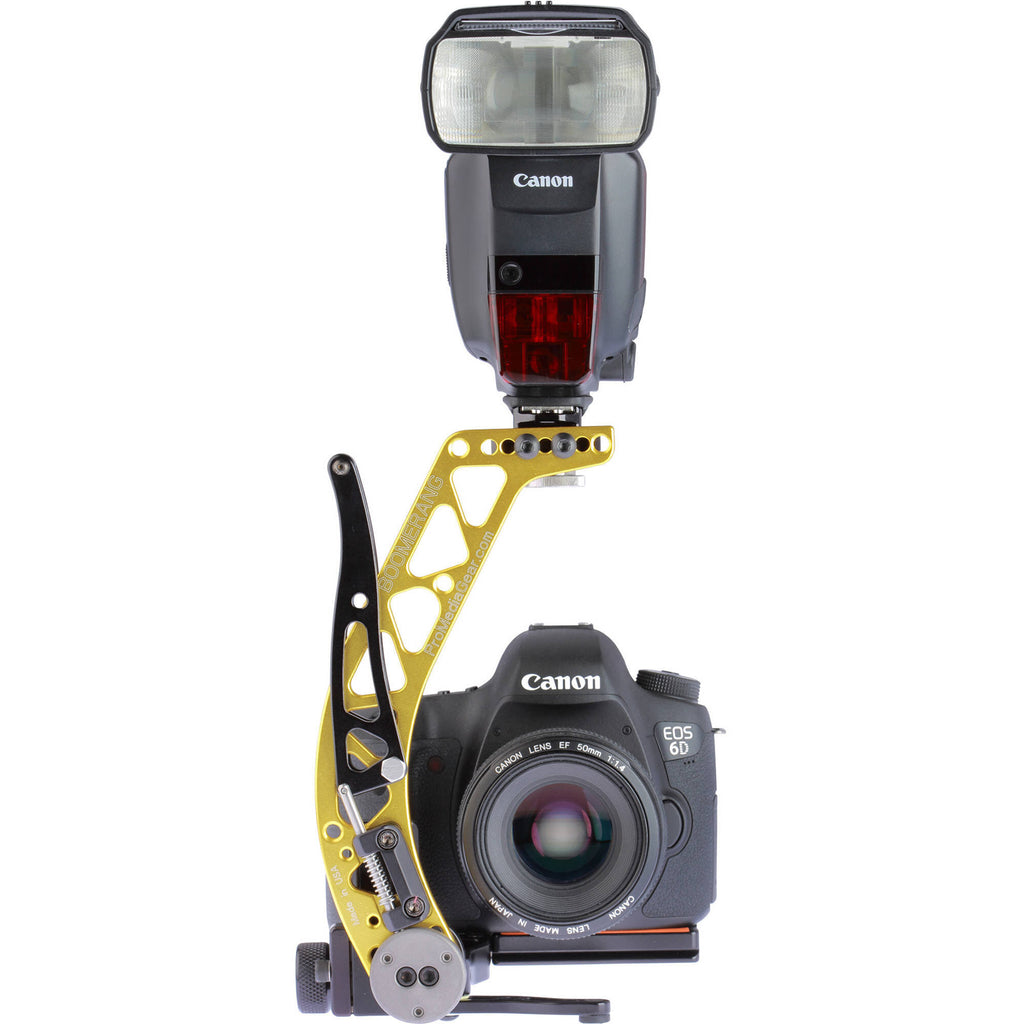 Gold Right-Handed Rotating Flash Bracket with Universal QR Plate Q61272