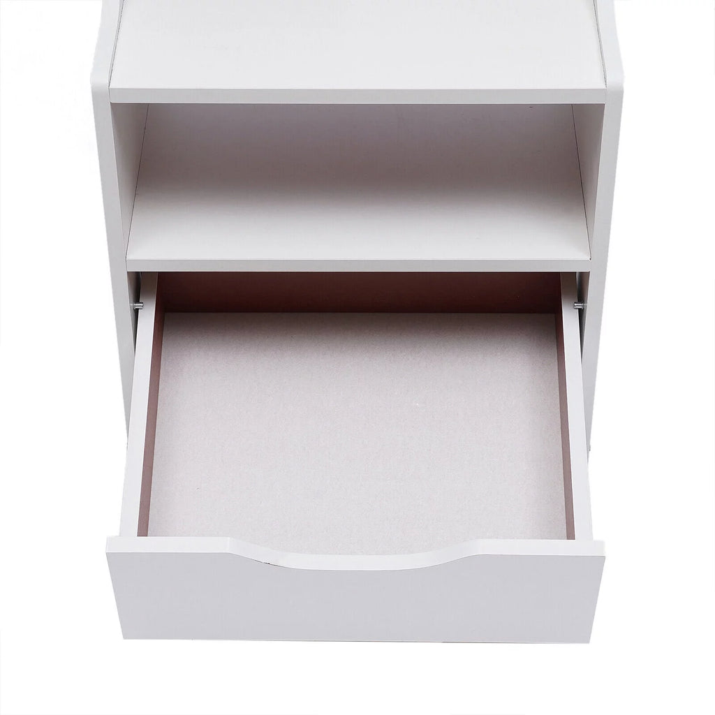 Wood Nightstand Side Table Storage Shelf K932