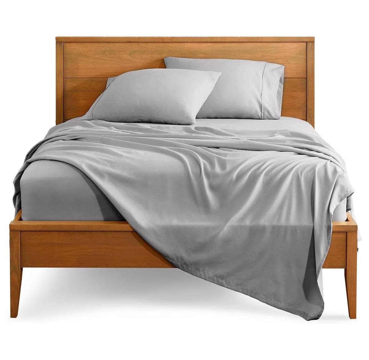 Light Grey 4 Piece Flex King Microfiber Bed Sheet Set D72739
