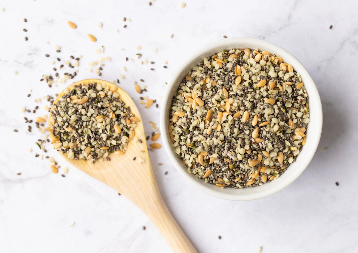 Organic Chia Flax and Hemp Seeds Mix 5 Pounds Non-GMO K151
