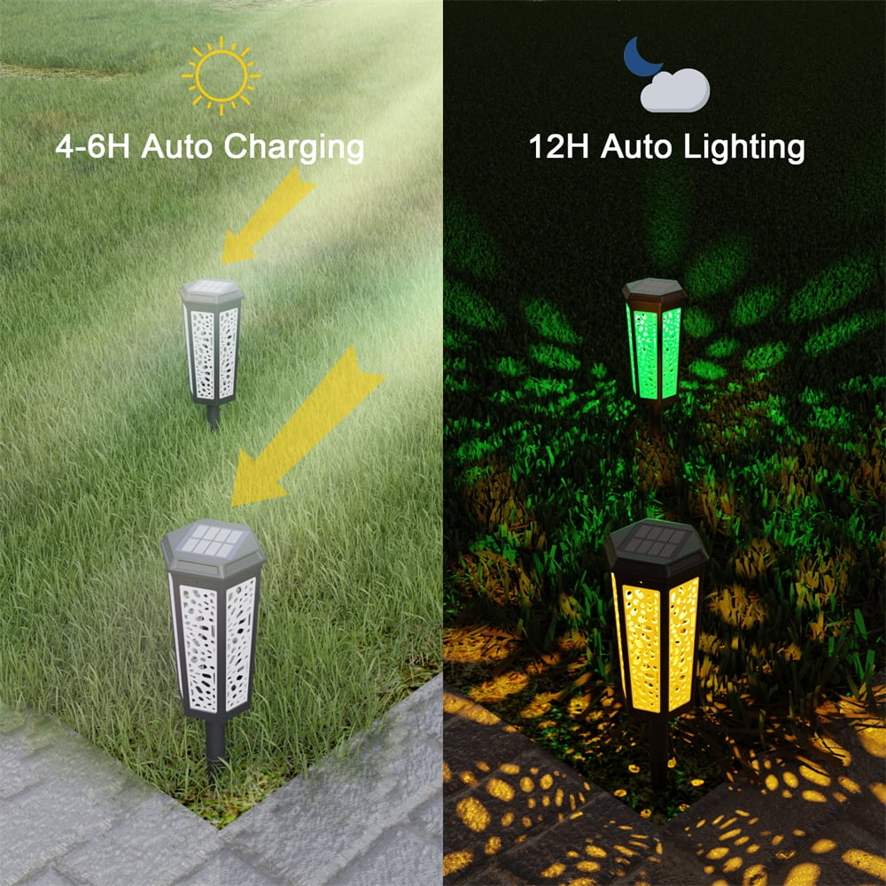 6 Pack Color Changing Solar Pathway Lights D82995