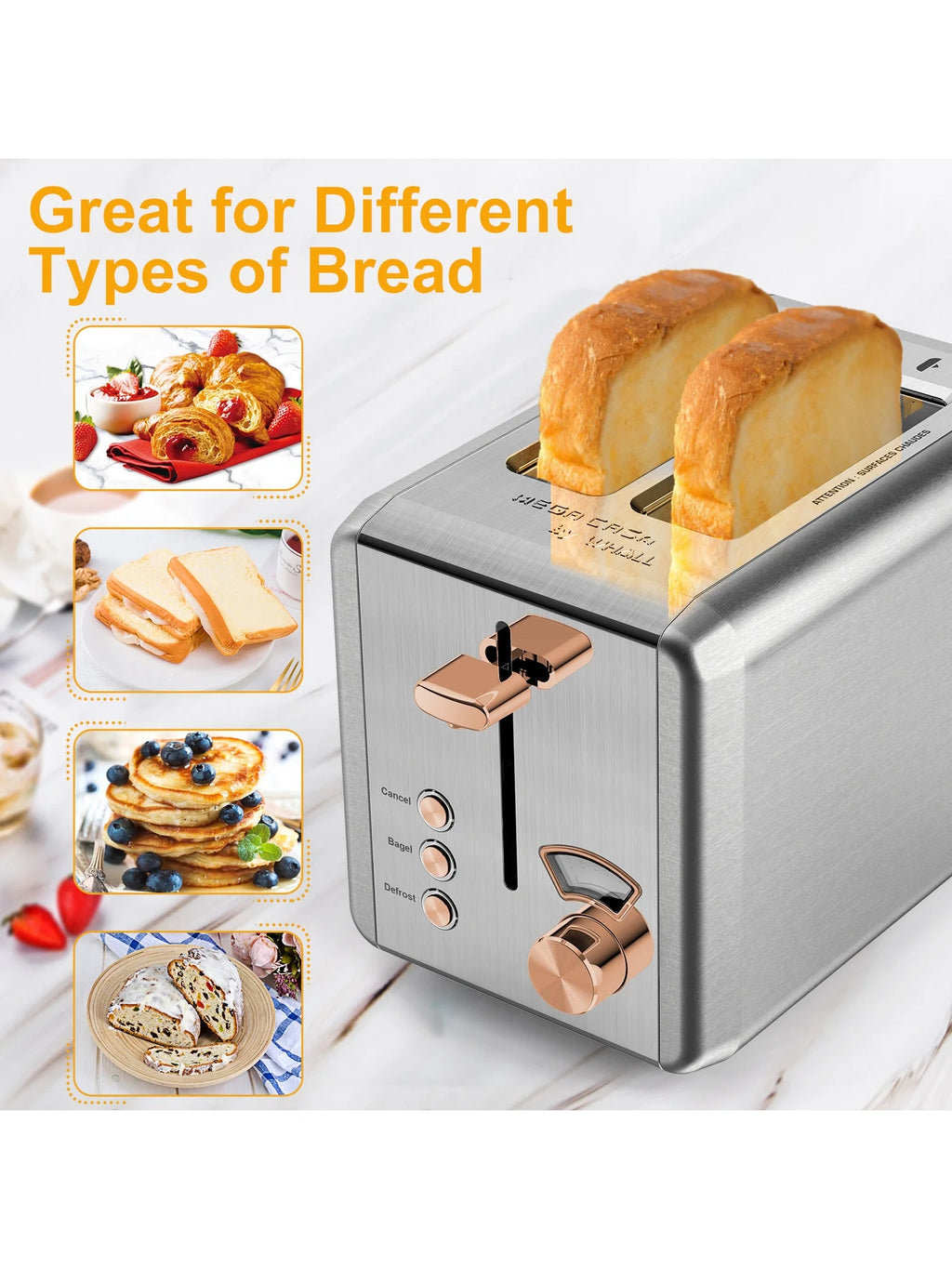 Stainless Steel 2 Slice Toaster with Removable Crumb Tray G992