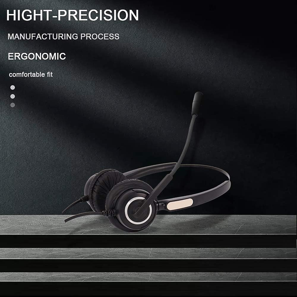 USB Computer Headset with Boom Microphone (Black) L914
