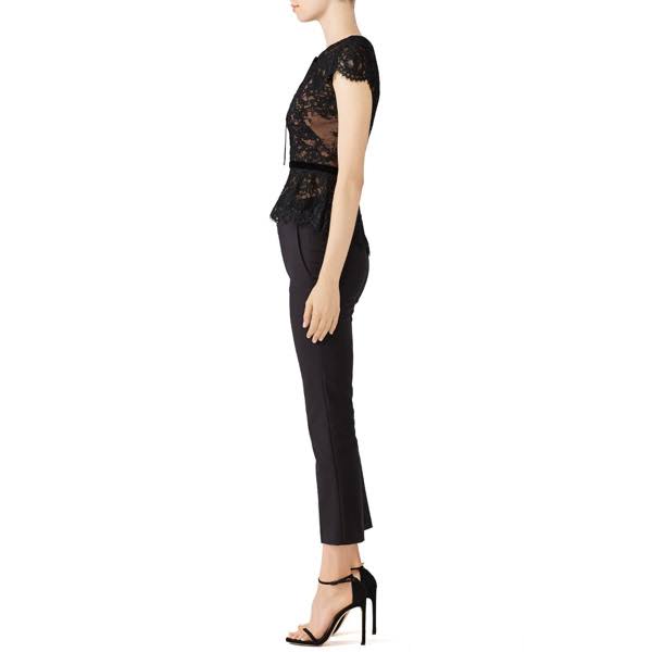 Black Lace Keyhole Top J149272