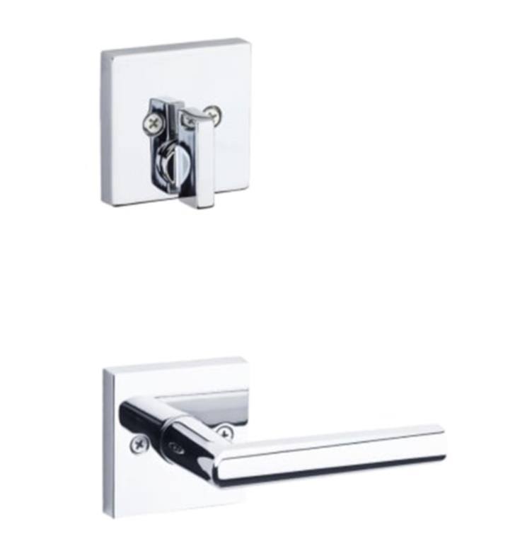 Satin Chrome Single Cylinder Interior Pack with Square Rosette M173