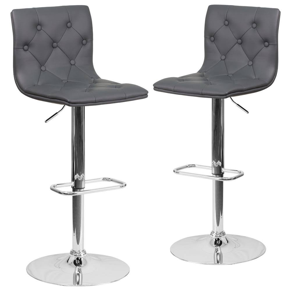 Gray Bar Stool Set of 2 Y211597