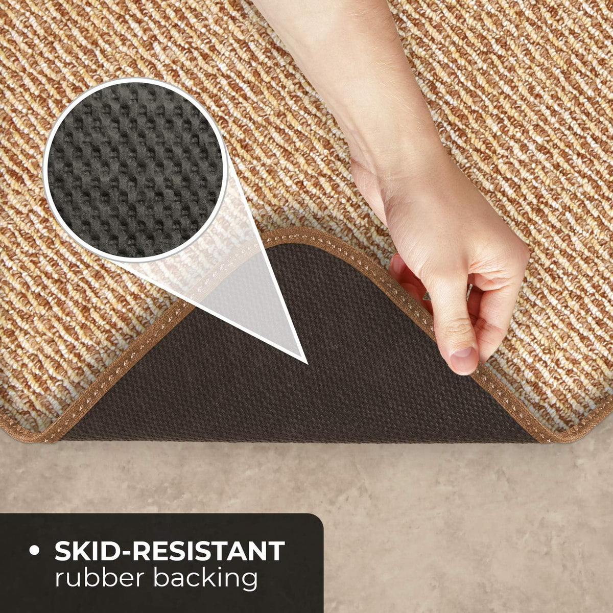 Skid-Resistant Carpet Runner Praline Brown 24 Feet X 48 Inches I272