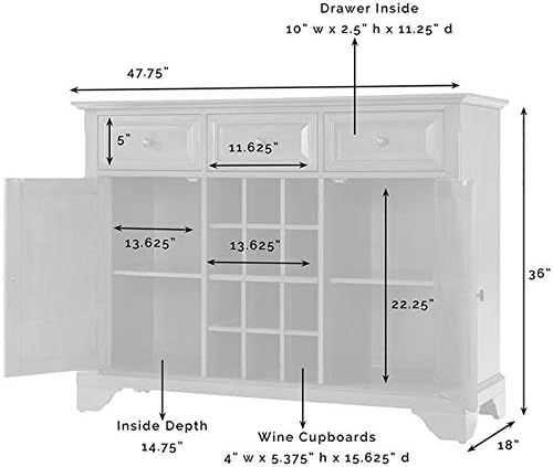 Classic Cherry Buffet Server Sideboard Cabinet S42084