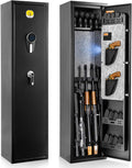 6 Long Gun Safe with Keys Keypad Wall Mount R394