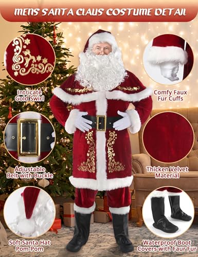 12pcs Deluxe Santa Claus Costume U4173