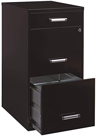 3 Drawer Metal File Organizer Cabinet in Black U97454