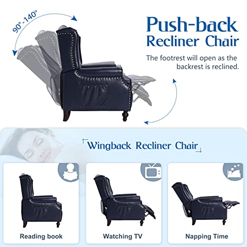 Tufted Fabric Pushback Recliner Chair with Remote Control R1509