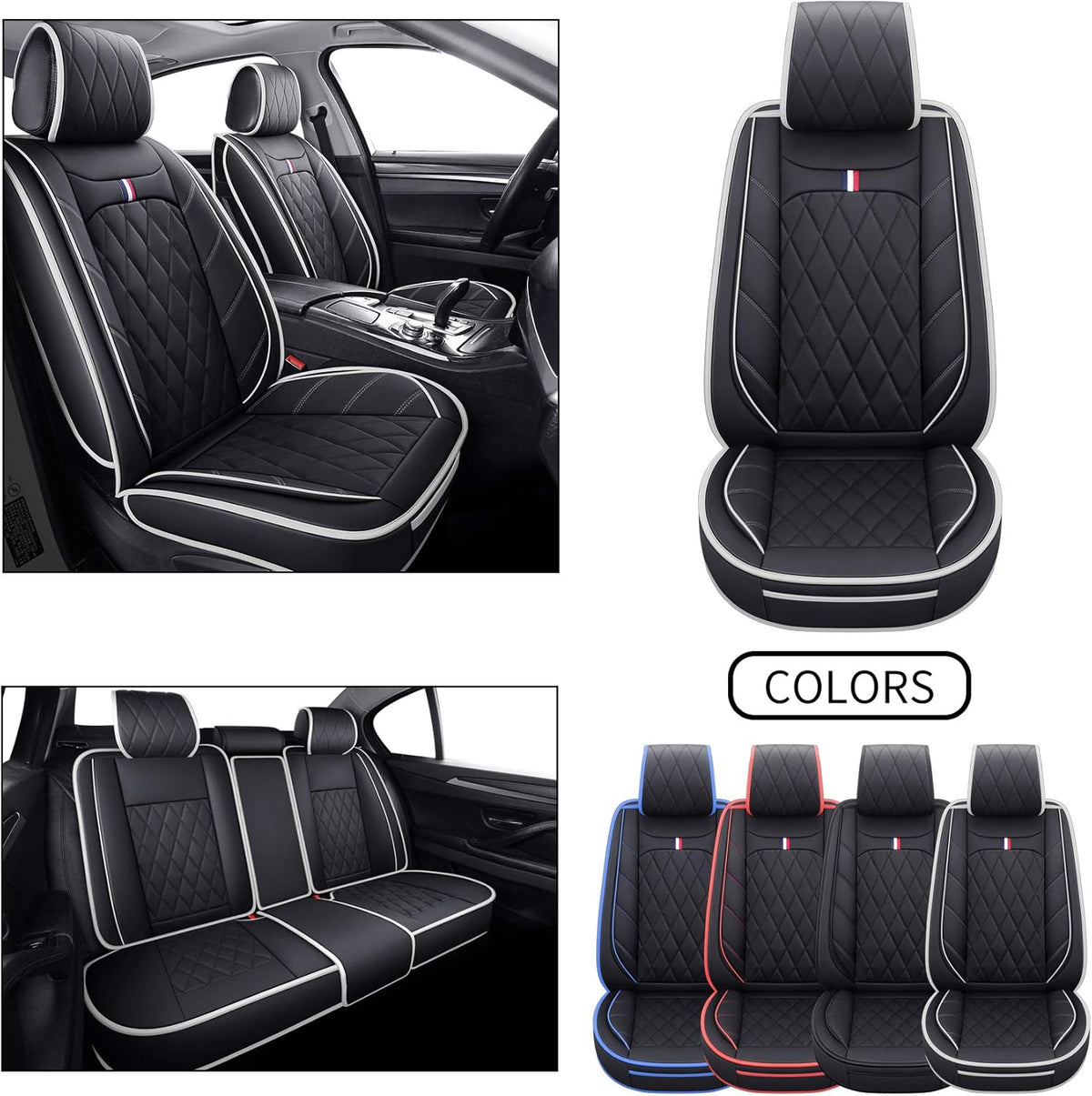 2 PCS Front Waterproof Leather Car Seat Covers J634751