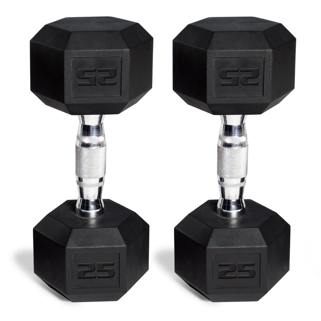 50 lb Rubber Hex Dumbbell Weight Set X8617