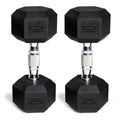 50 lb Rubber Hex Dumbbell Weight Set X8617