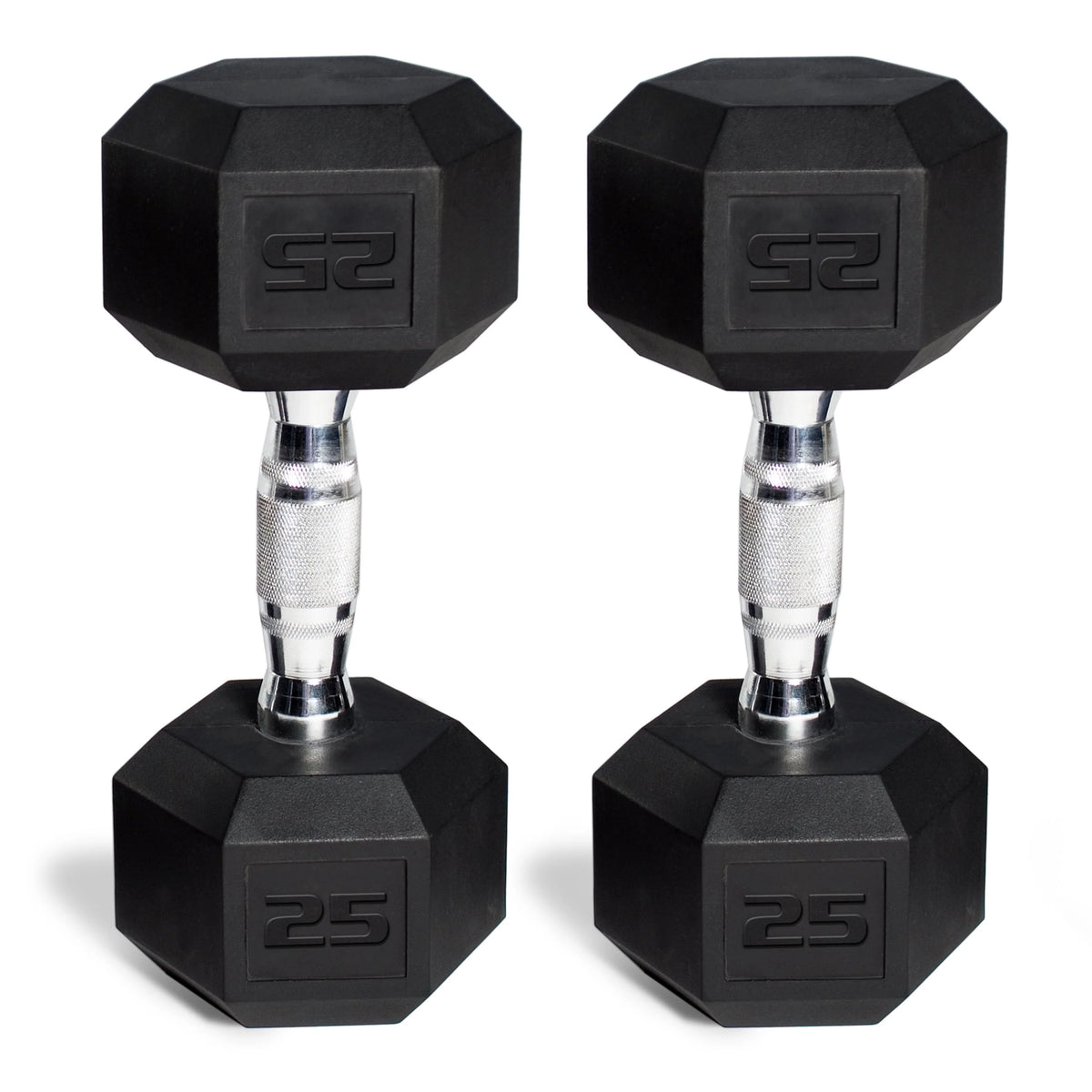 50 lb Rubber Hex Dumbbell Weight Set X8617