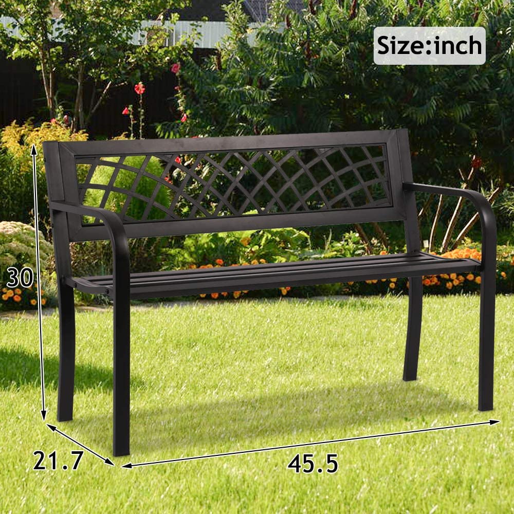 Black Cast Iron Outdoor Bench G62547