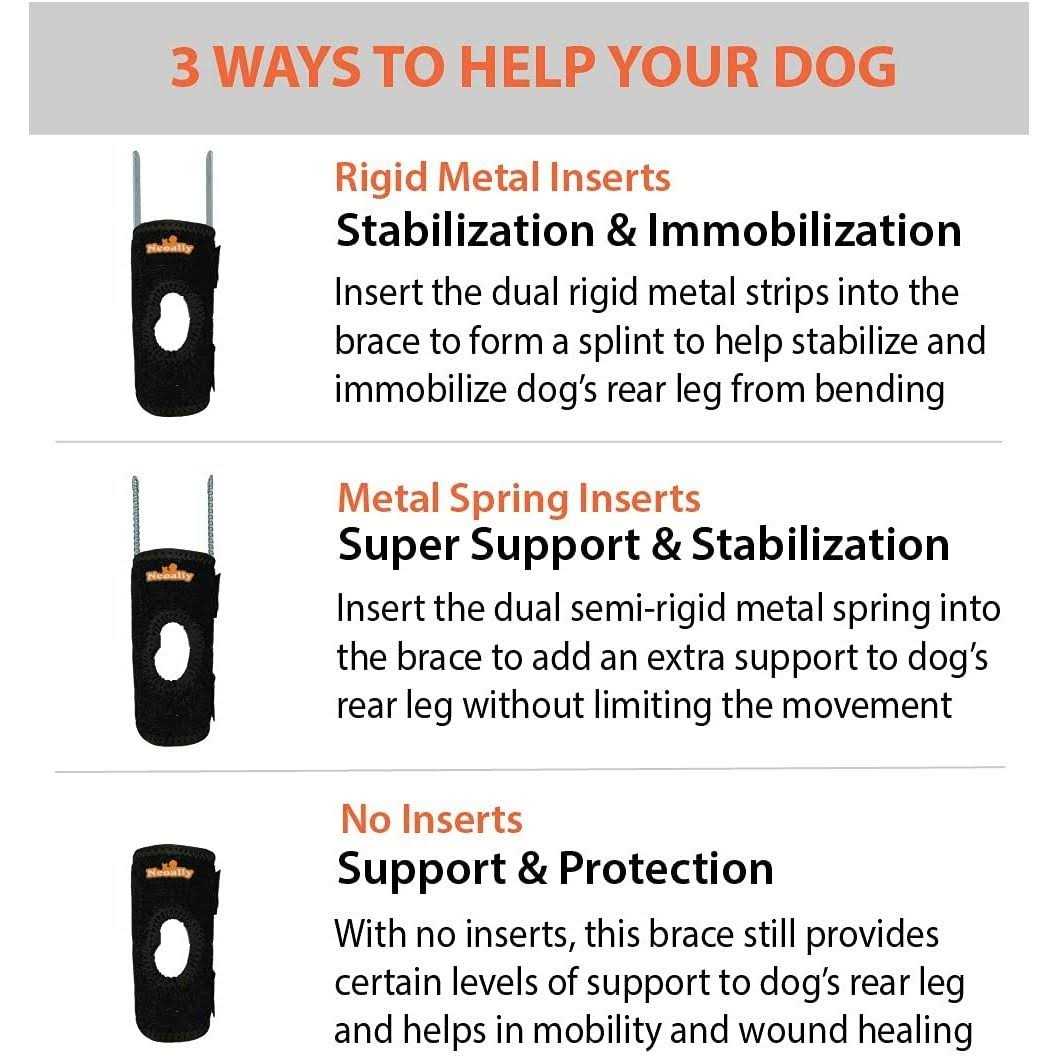 3-in-1 Short Rear Leg Support Small Dog Splint Braces D6620