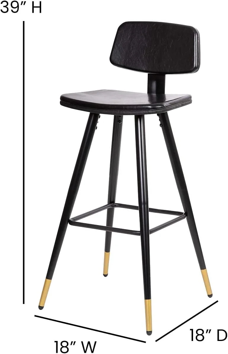 Black Adjustable Low Back Barstool W140321