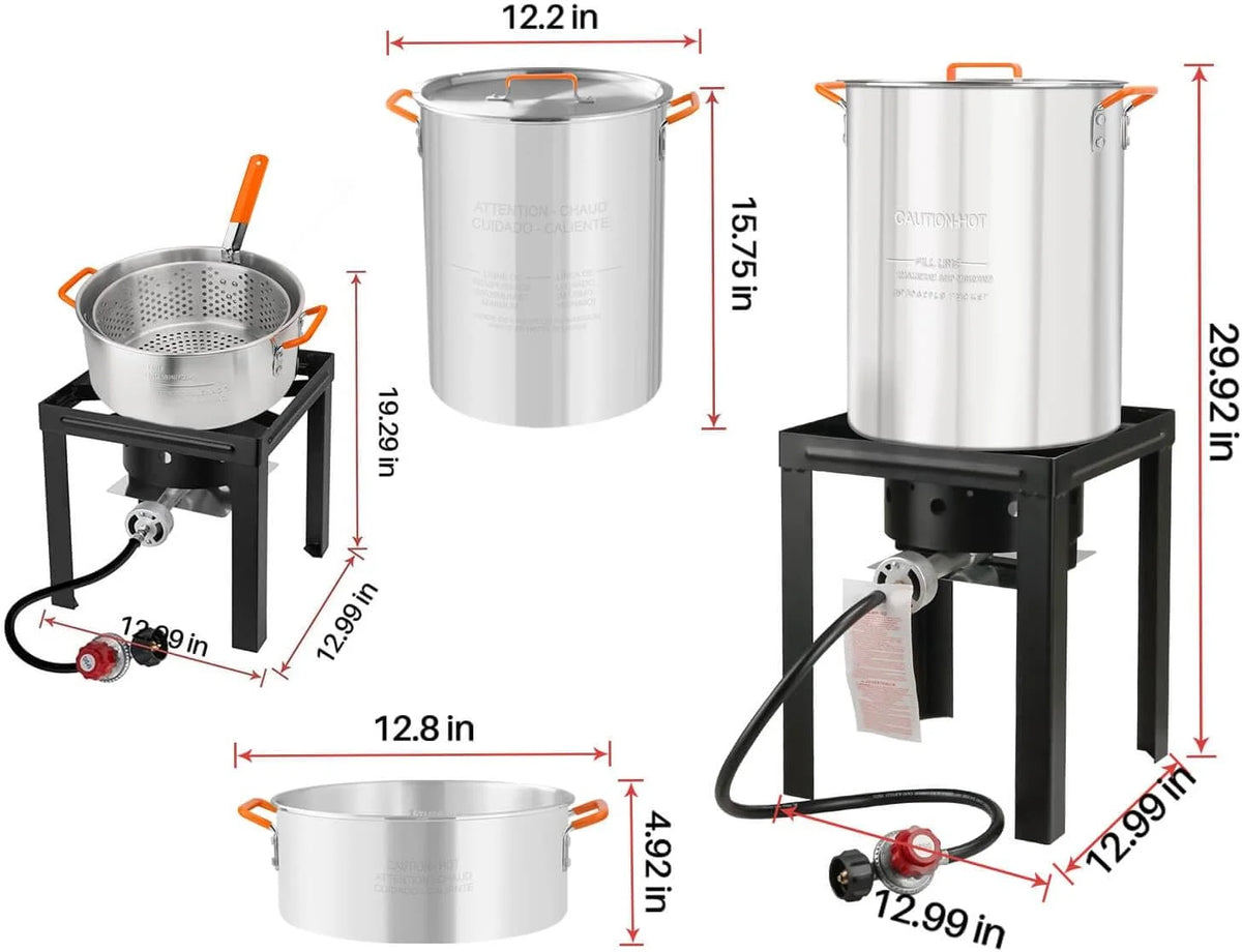 10 Quart Aluminum Propane Outdoor Fish Fryer Set D4826