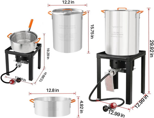 10 Quart Aluminum Propane Outdoor Fish Fryer Set D4826