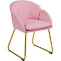 Pink Velvet Armchair with Metal Legs R194