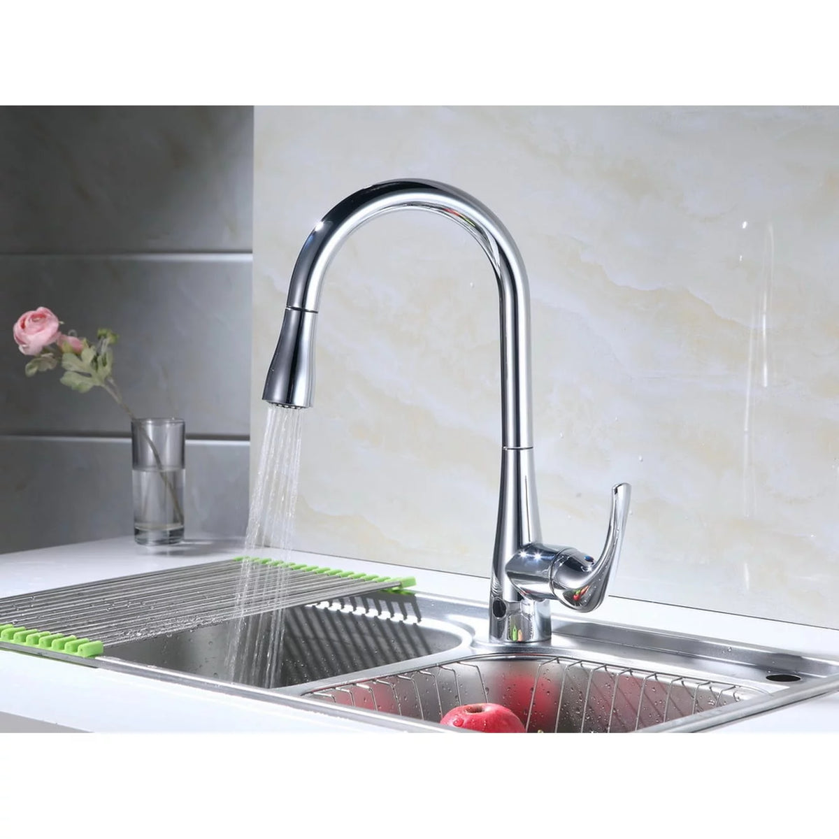 Single-Handle Pull-Down Sprayer Kitchen Faucet Chrome K932