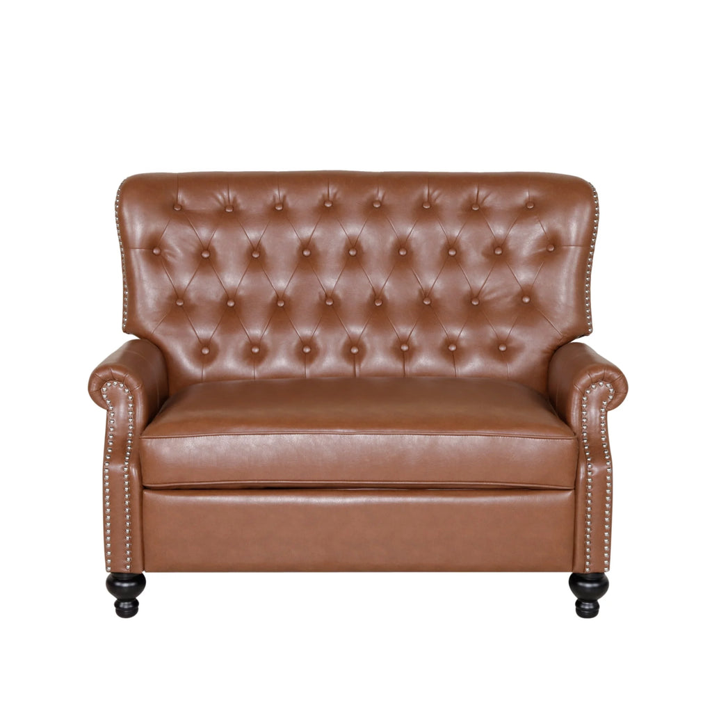 Oversized Faux Leather Recliner with Nailhead Trim Q975
