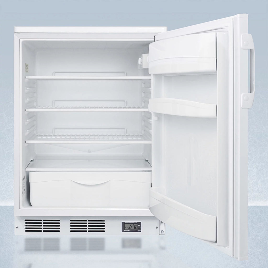 White Built-in or Freestanding All-Refrigerator with Front Lock and Digital Temperature Display O320