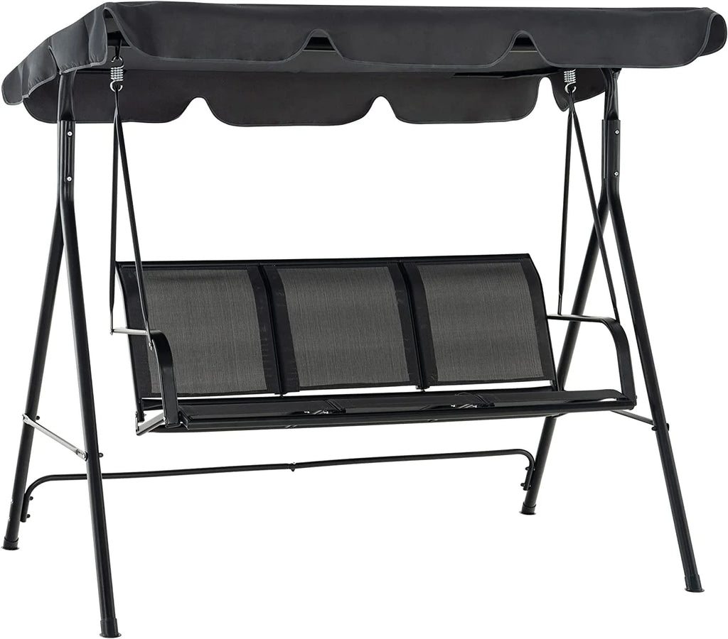 Dark Grey 3-Person Canopy Swing Chair L35715