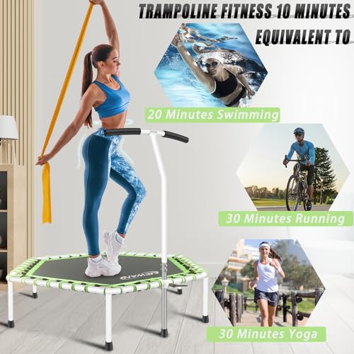 Fitness Trampoline with Adjustable Handle Bar, Max Limit 330 lbs R782