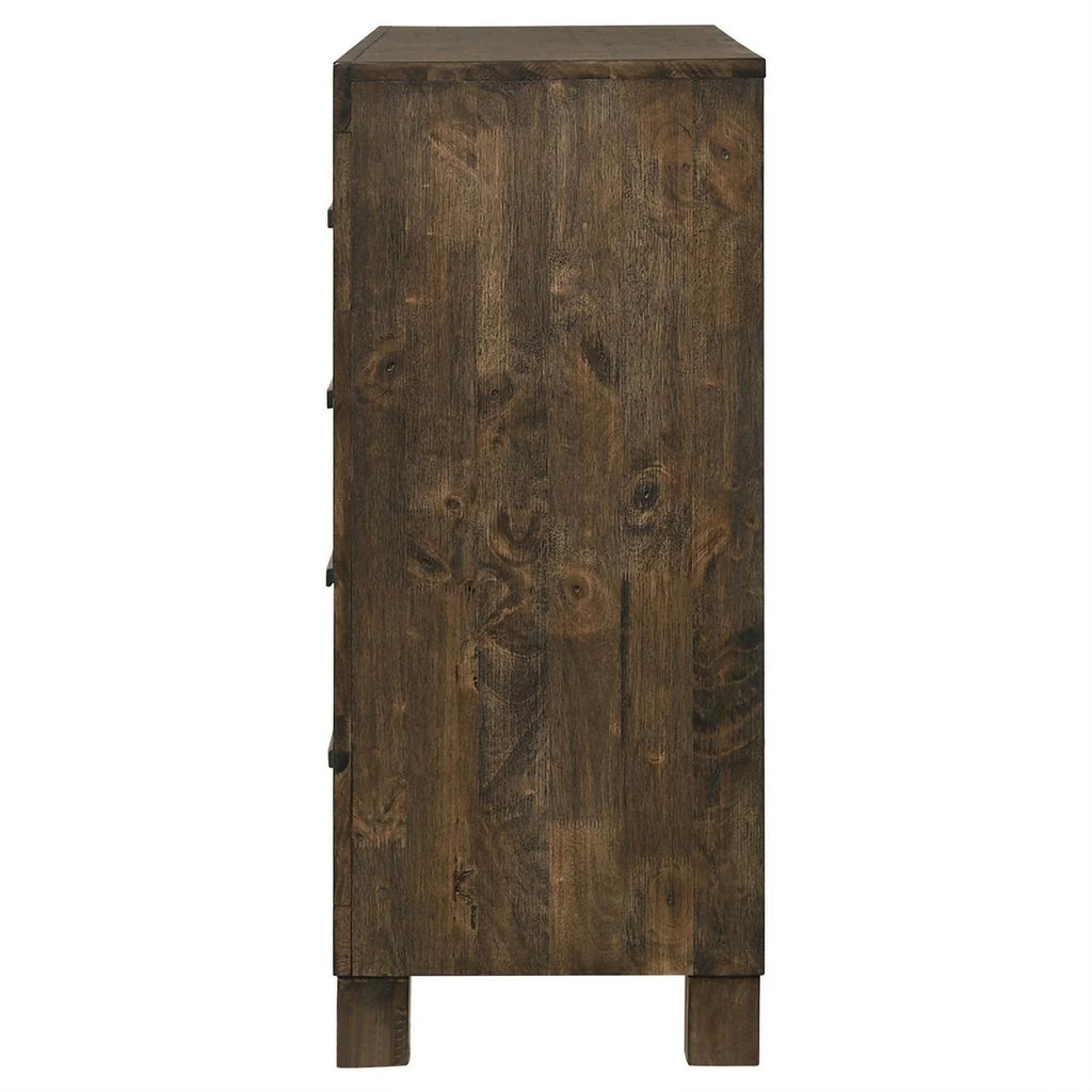 8 Drawer Farmhouse Wood Dresser Rustic Golden Brown B266
