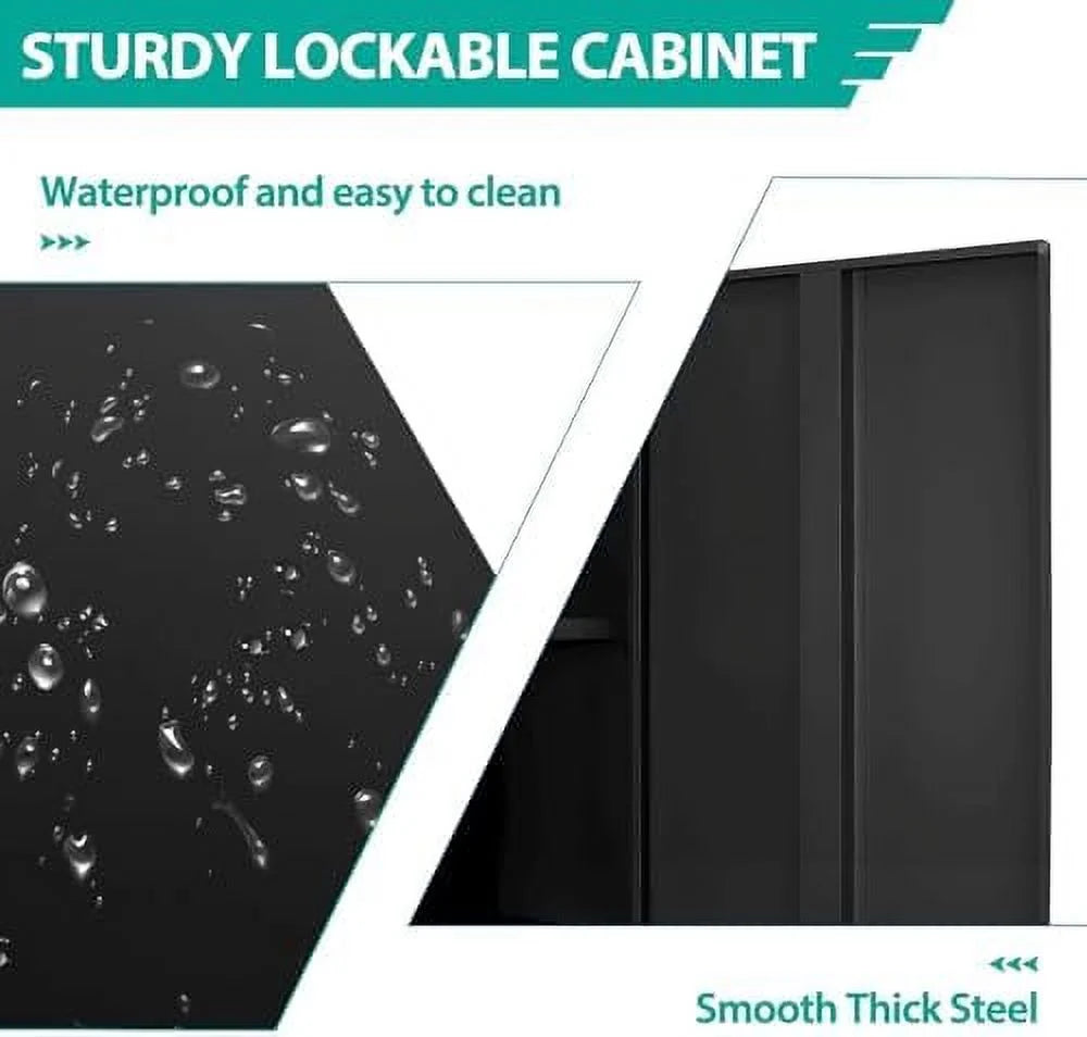 Locking Steel Cabinet with Doors and Shelves G130947