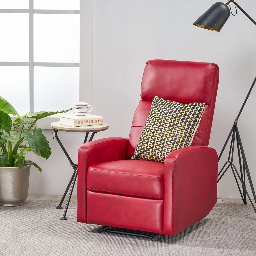 Red Faux Leather Recliner G337511