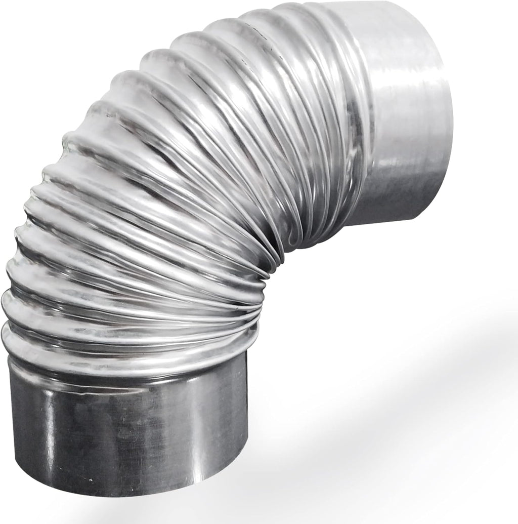 90 Degree Metal Elbow Connector, 4", Silver M488