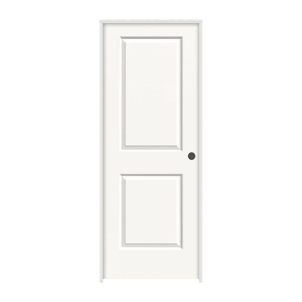 36 in. x 80 in. White Painted Left-Hand Solid Core Single Prehung Interior Door M9918