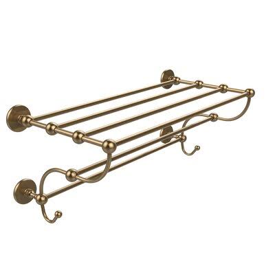 Metal Bracket Wall Shelf with Towel Bar and Hooks B19654