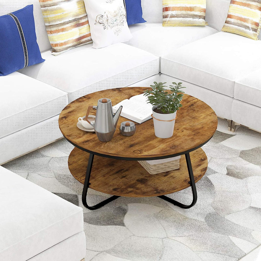 35.8 Inch Wood Coffee Table with Storage E164