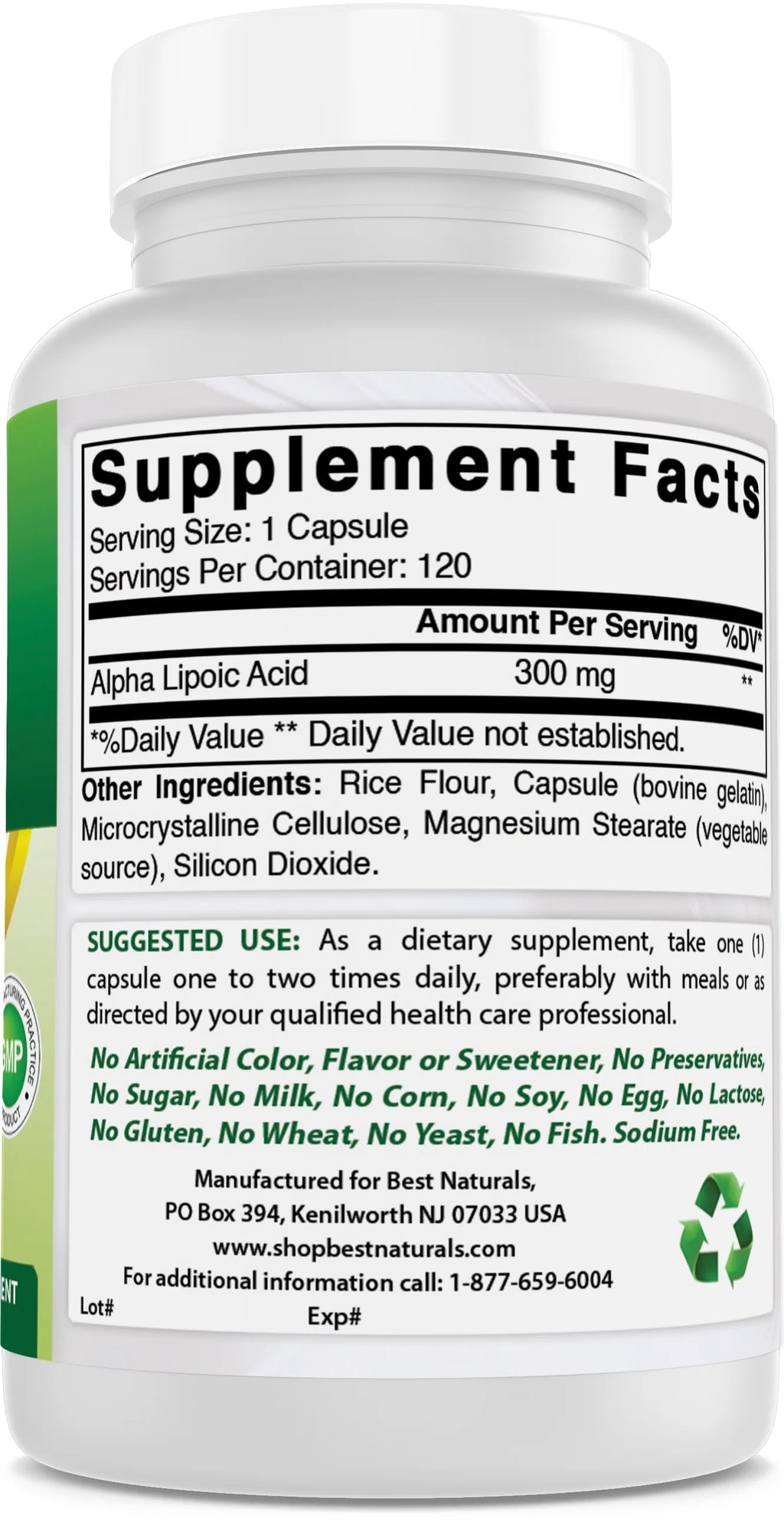 3 Pack Alpha Lipoic Acid 300 mg 120 Capsules N181147