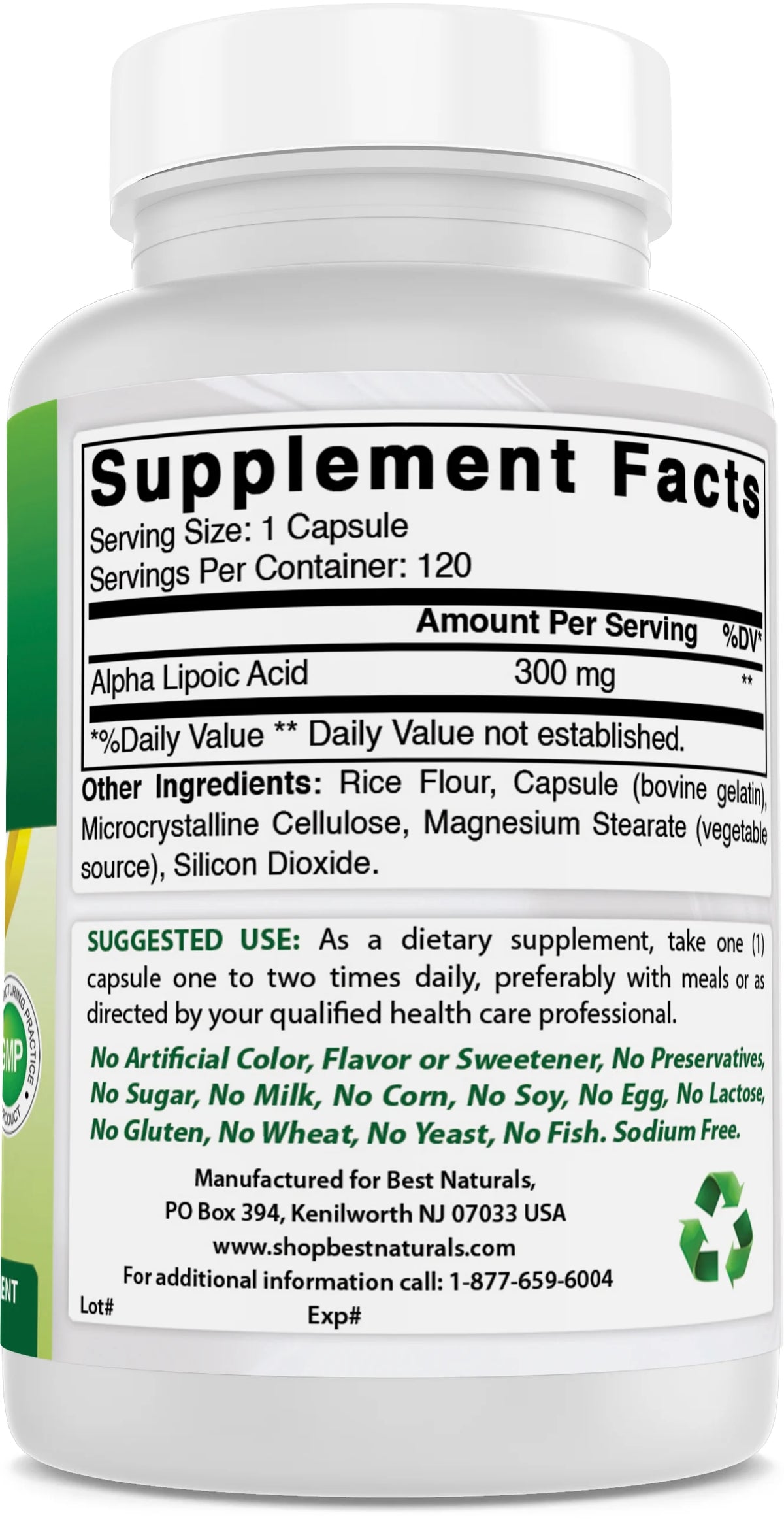 3 Pack Alpha Lipoic Acid 300 mg 120 Capsules N181147