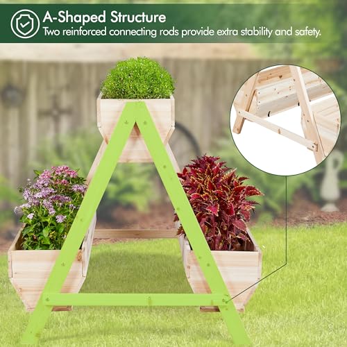 3 Tiers Elevated Wooden Raised Garden Bed with Legs L541