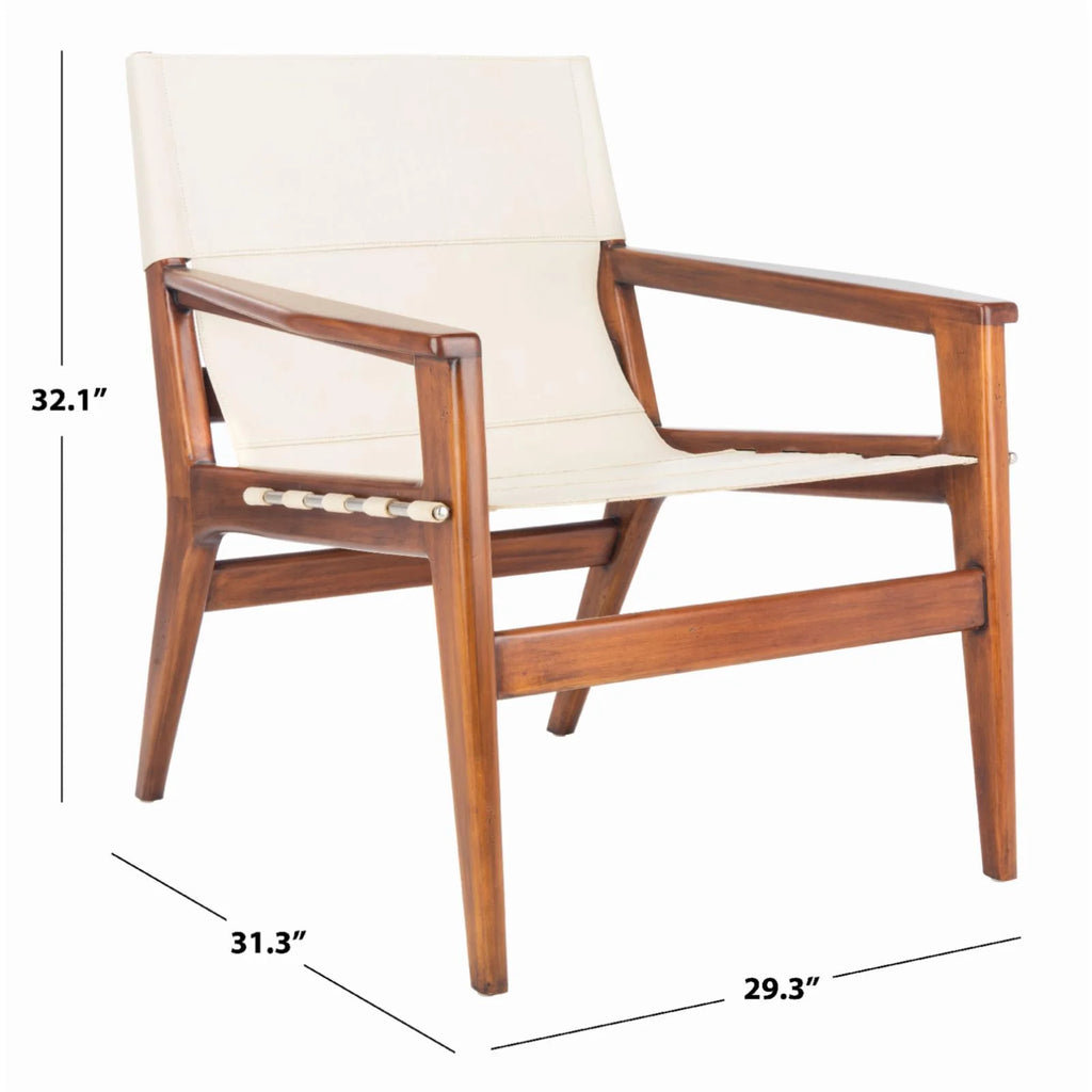 Brown Leather Sling Chair T1971