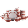 32-Piece Red Stoneware Dinnerware Set T29412