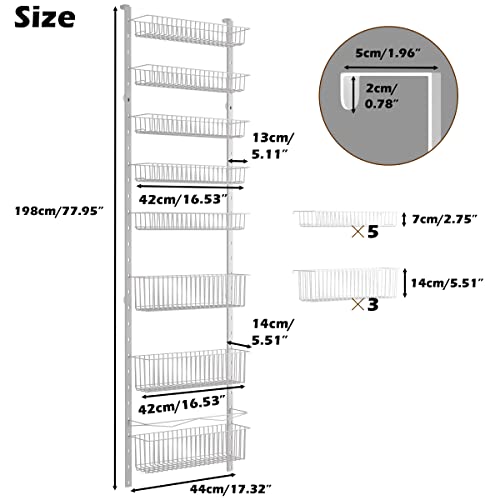 8-Tier Over the Door Metal Pantry Organizer W84208