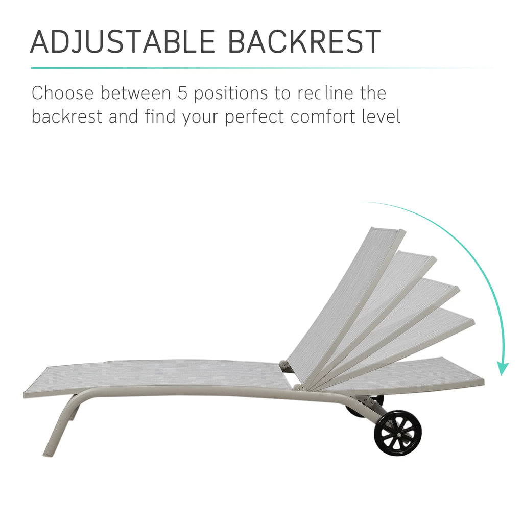 Aluminum Textilene Adjustable Chaise Lounge Chair N1365