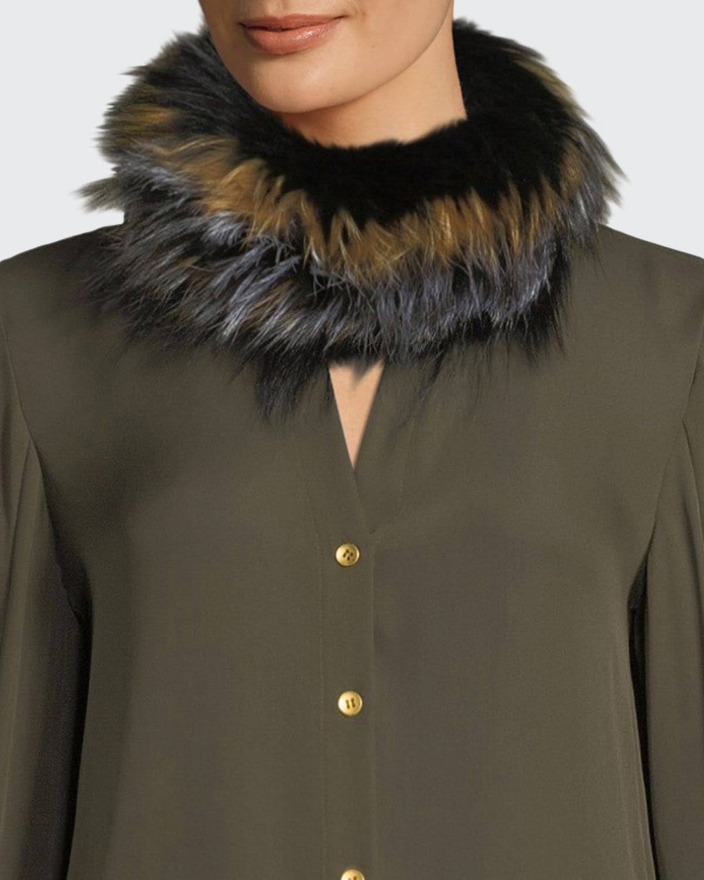 Knit Fur Infinity Scarf T26703