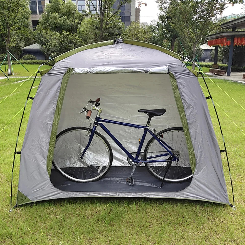 Silver Coated Polyester Waterproof Bike Shelter Storage Shed V1469